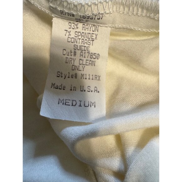 SKY Brand Top M White Tan Suede Trim Stretch Flowy Dolman Grecian Kimomo NEW - Picture 8 of 12